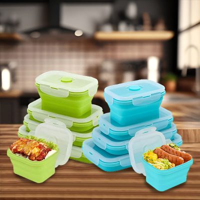 Vzdržljive silikonske zložljive posode brez BPA (4 velikosti) | POPLATE