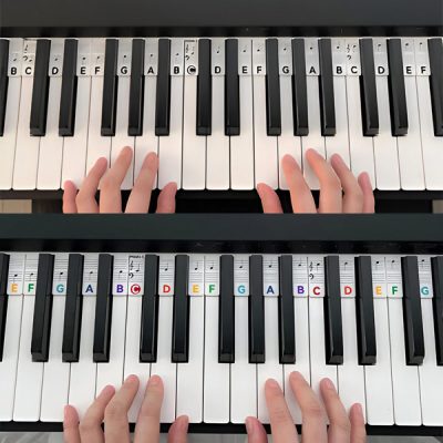 Nalepke note za klavir za lažje učenje | MELOKEY